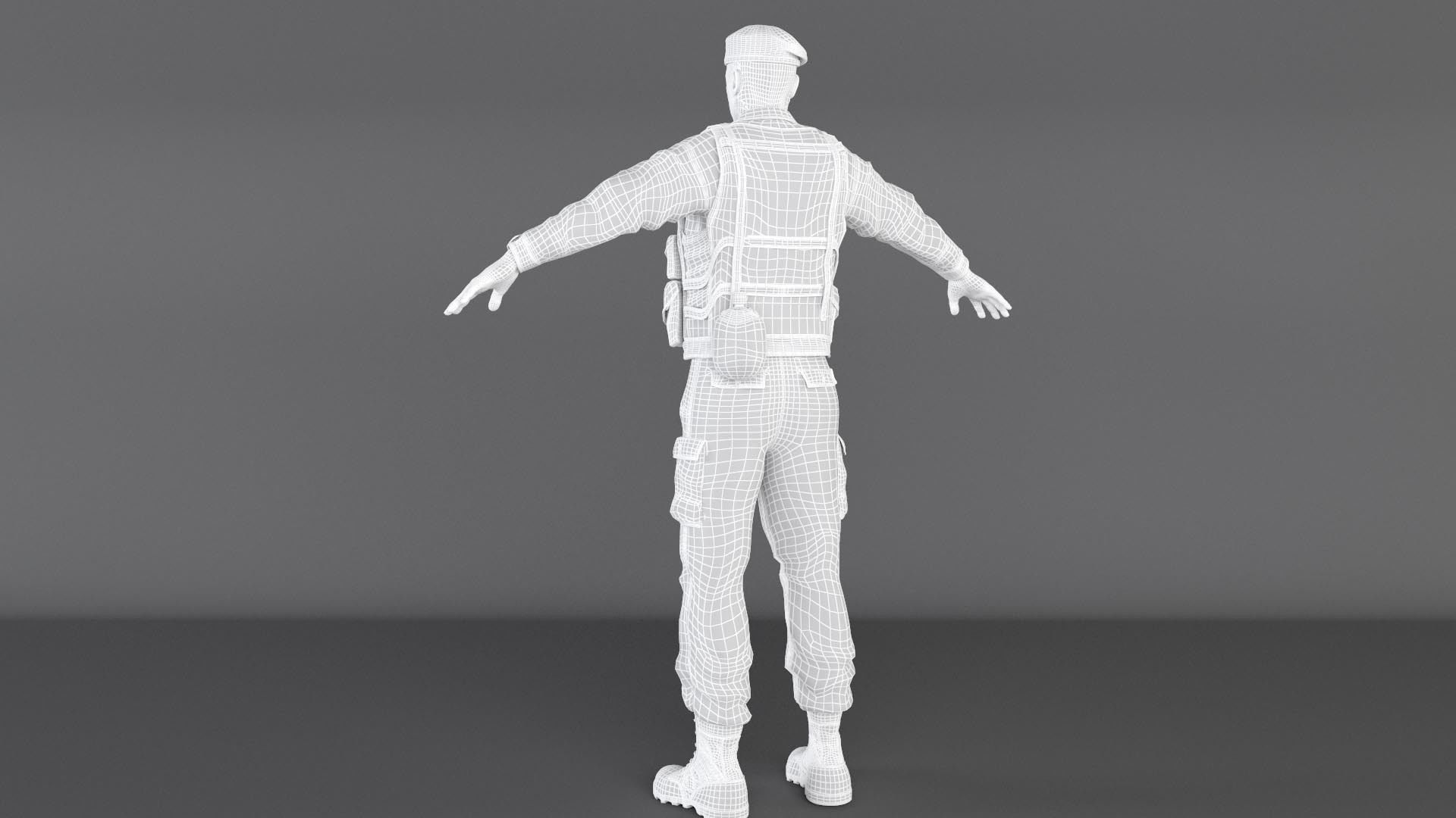 Turkish soldier 3D model_9