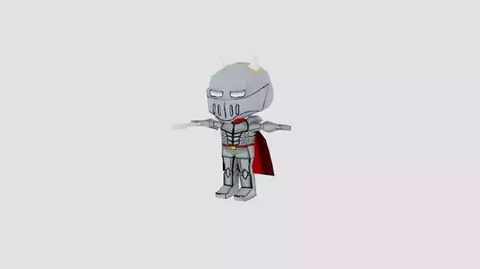 medieval knight Low-poly 3D model