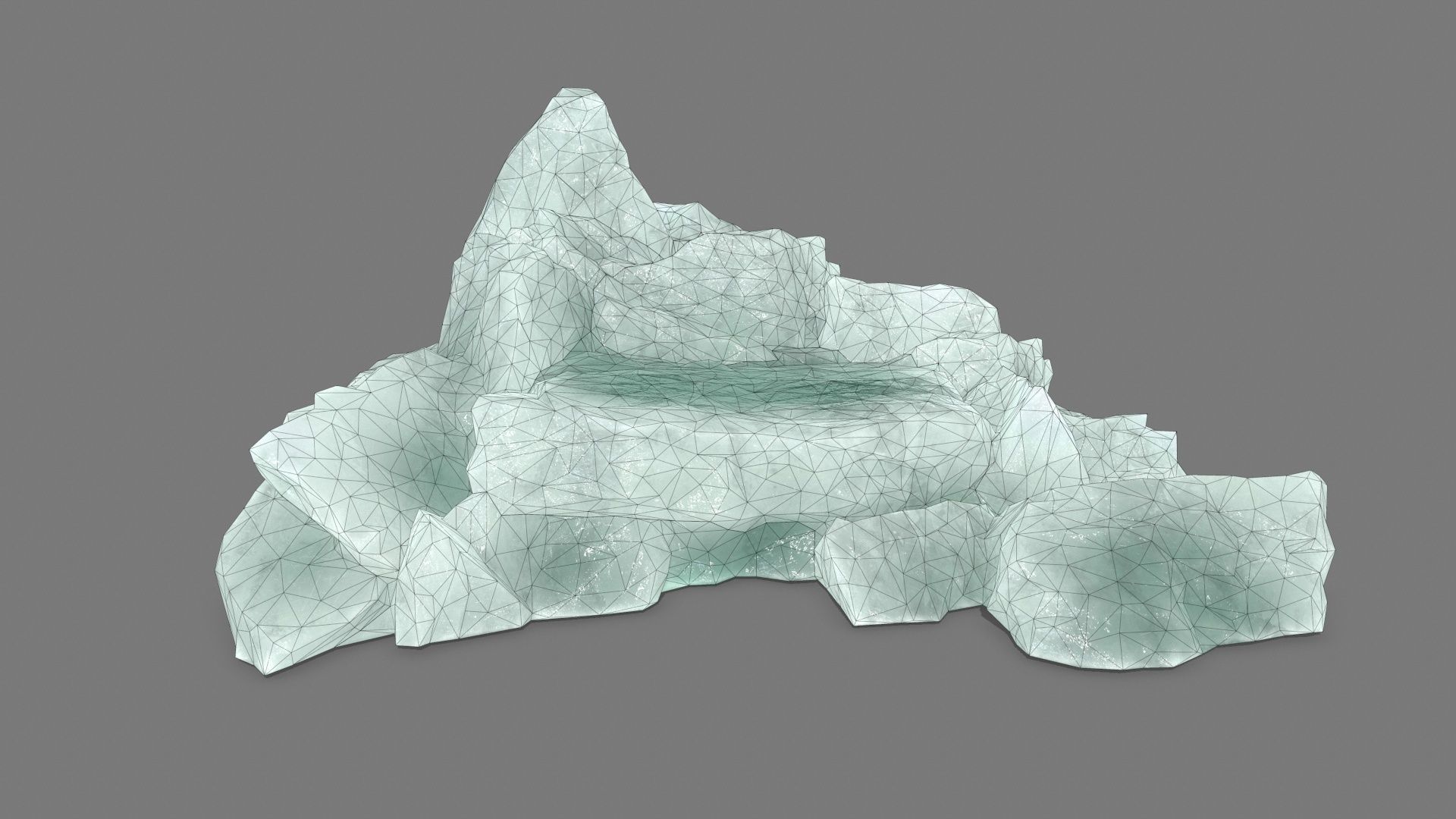 rocks mountain of water crystals Low-poly 3D model_12