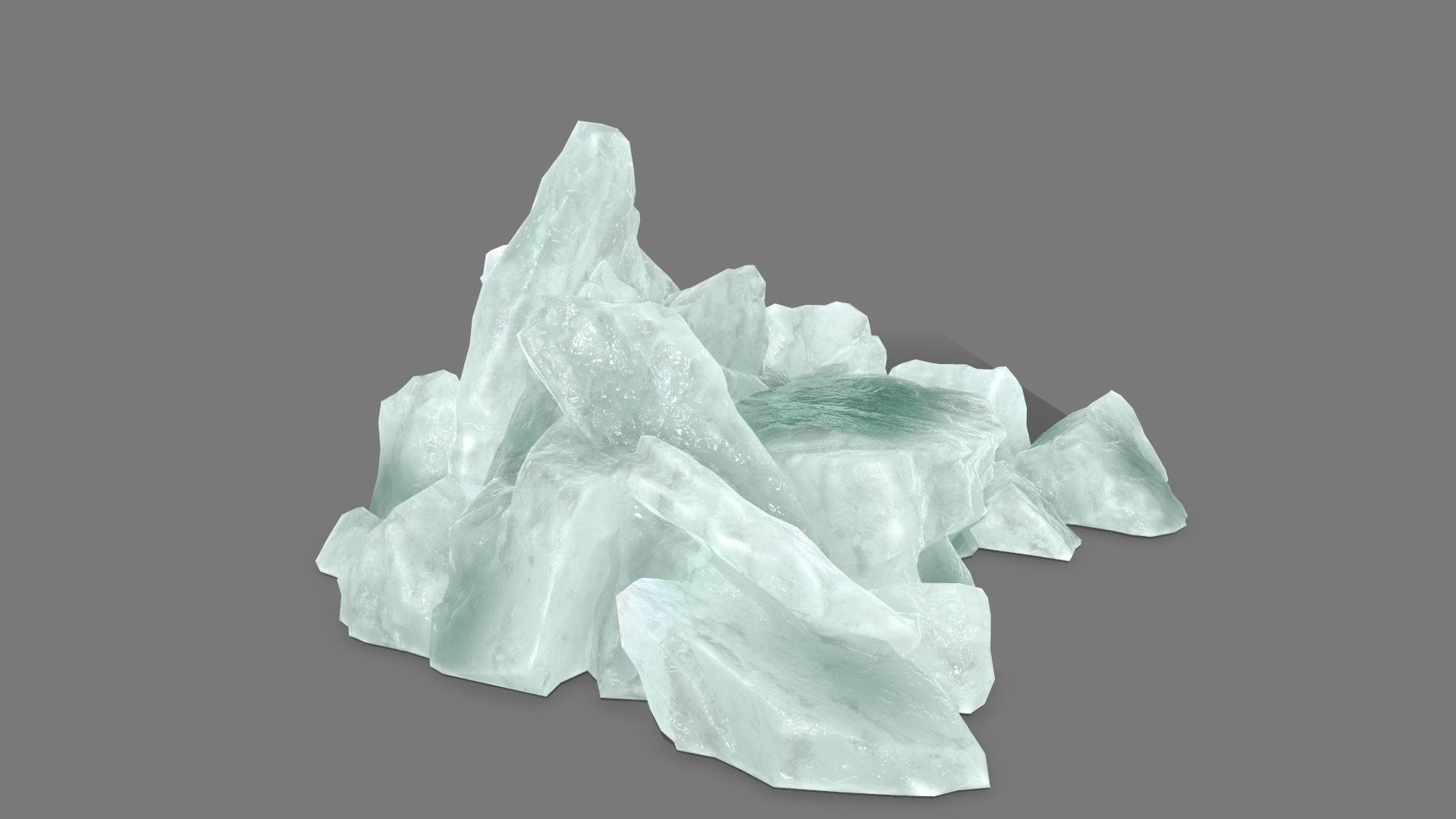 rocks mountain of water crystals Low-poly 3D model_3