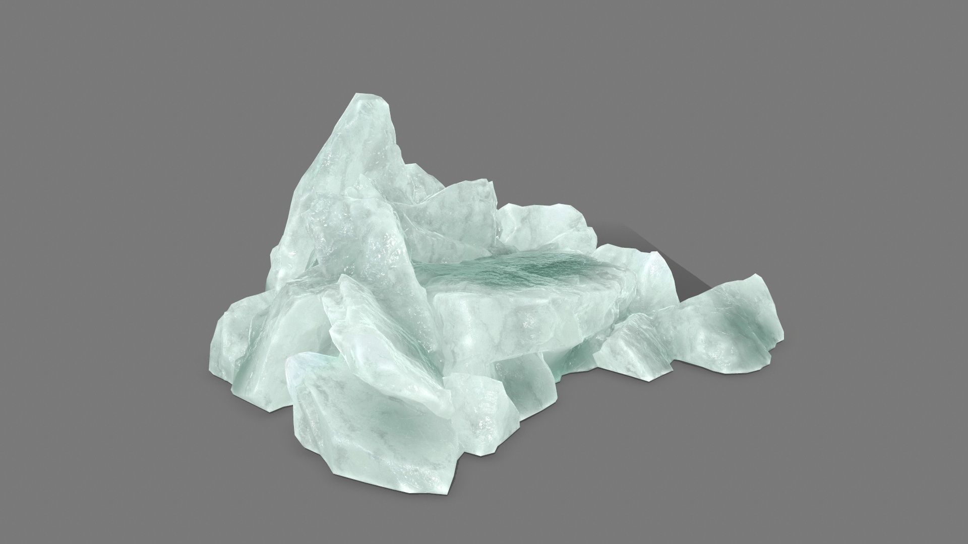 rocks mountain of water crystals Low-poly 3D model_2