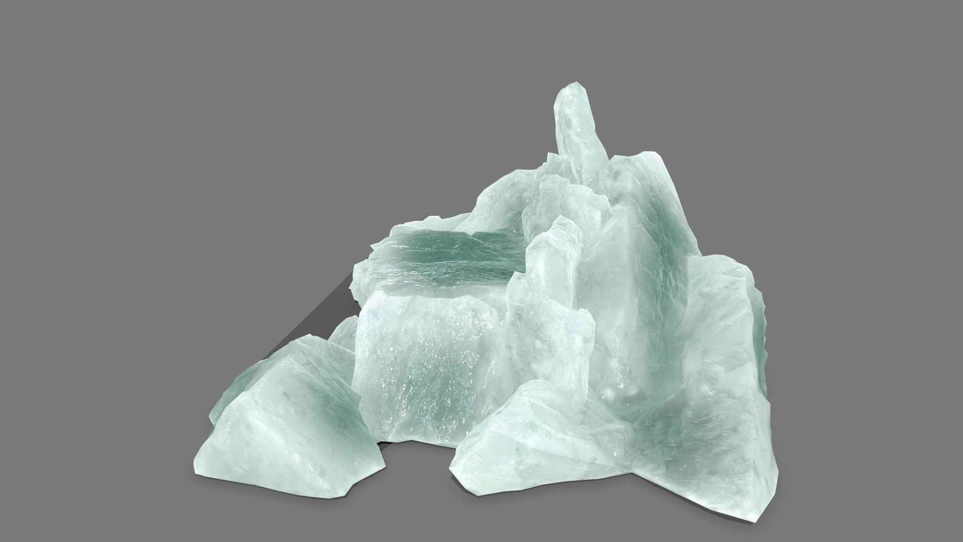 rocks mountain of water crystals Low-poly 3D model_9