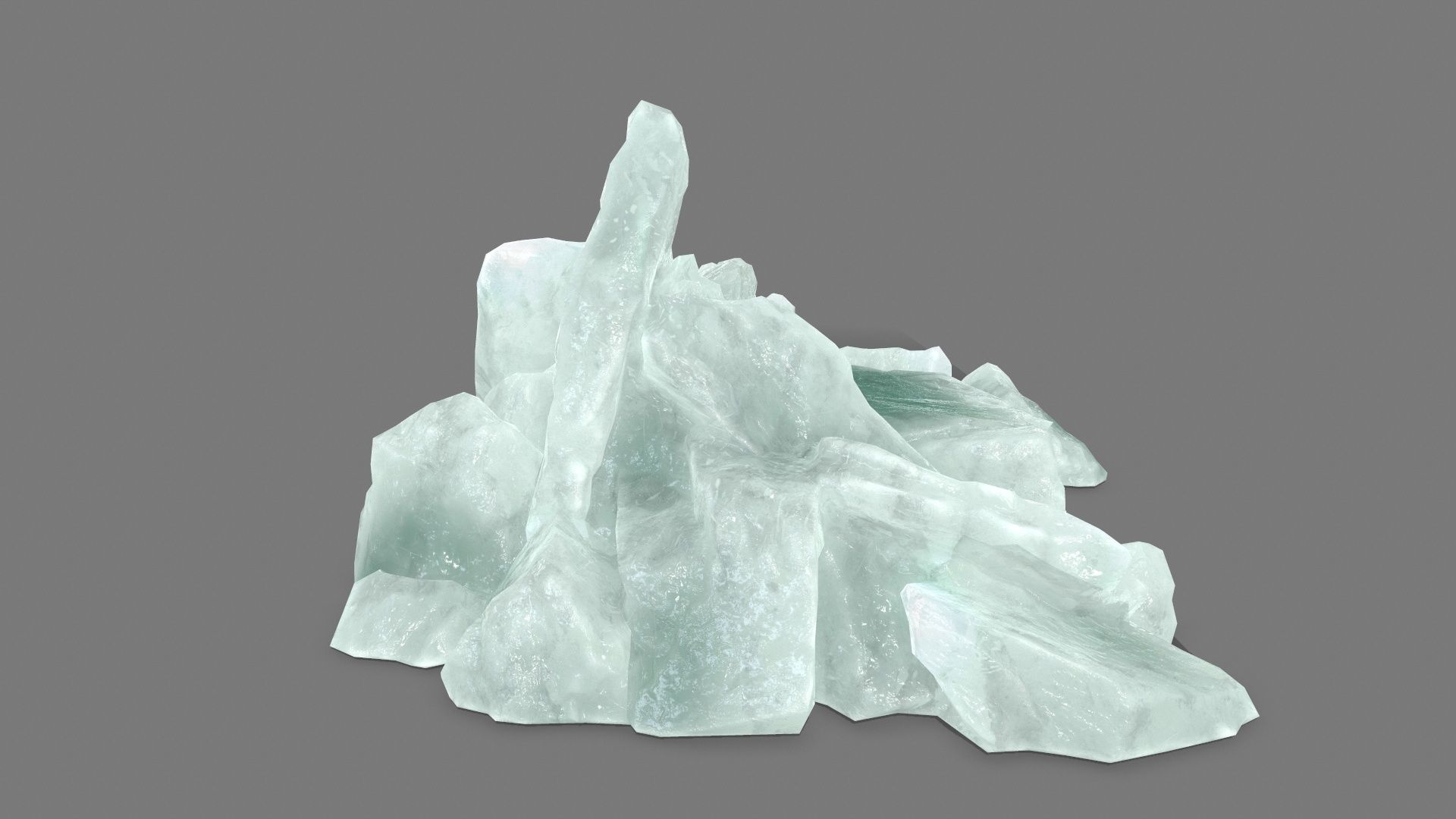 rocks mountain of water crystals Low-poly 3D model_4