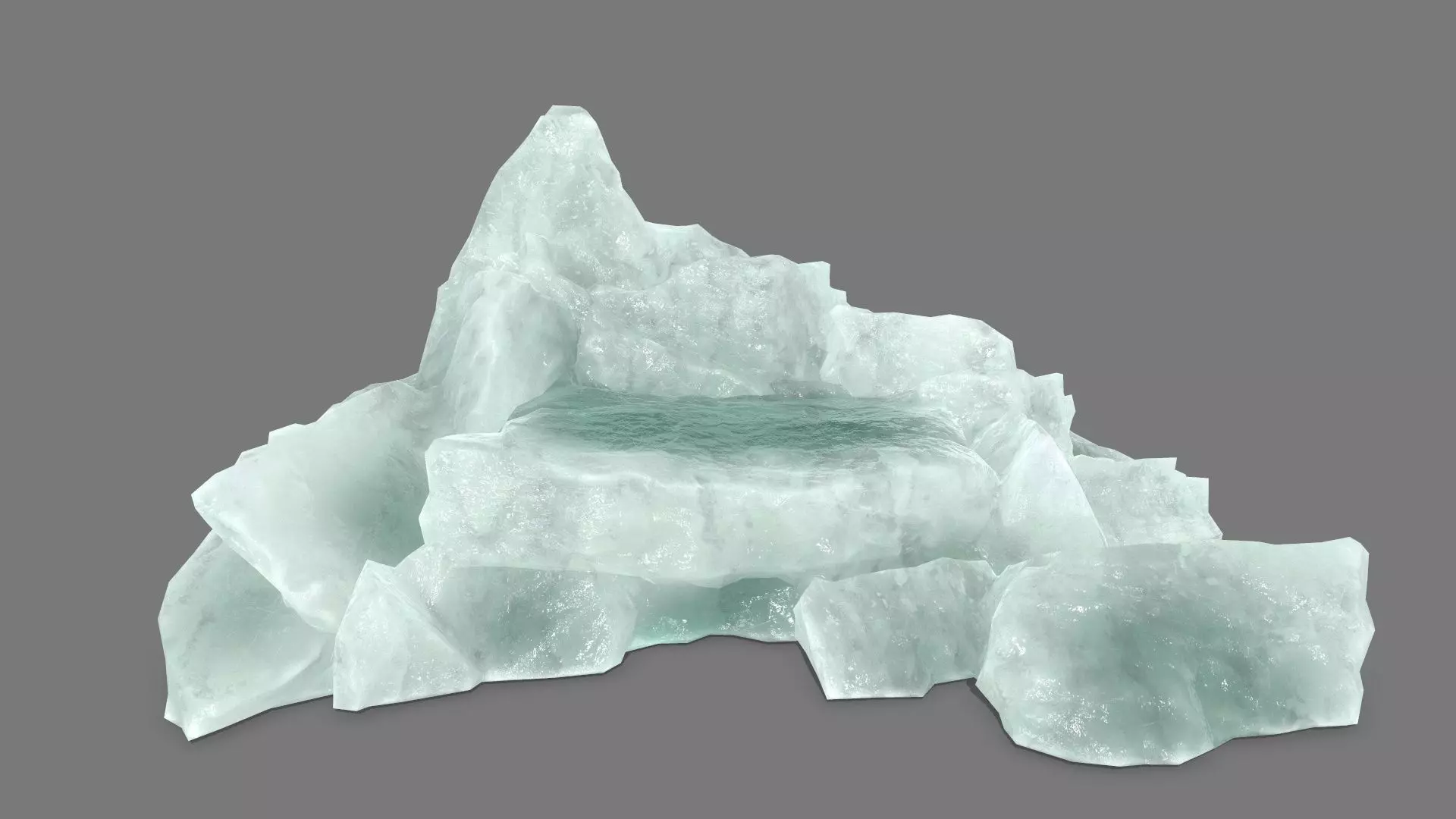 rocks mountain of water crystals Low-poly 3D model_0