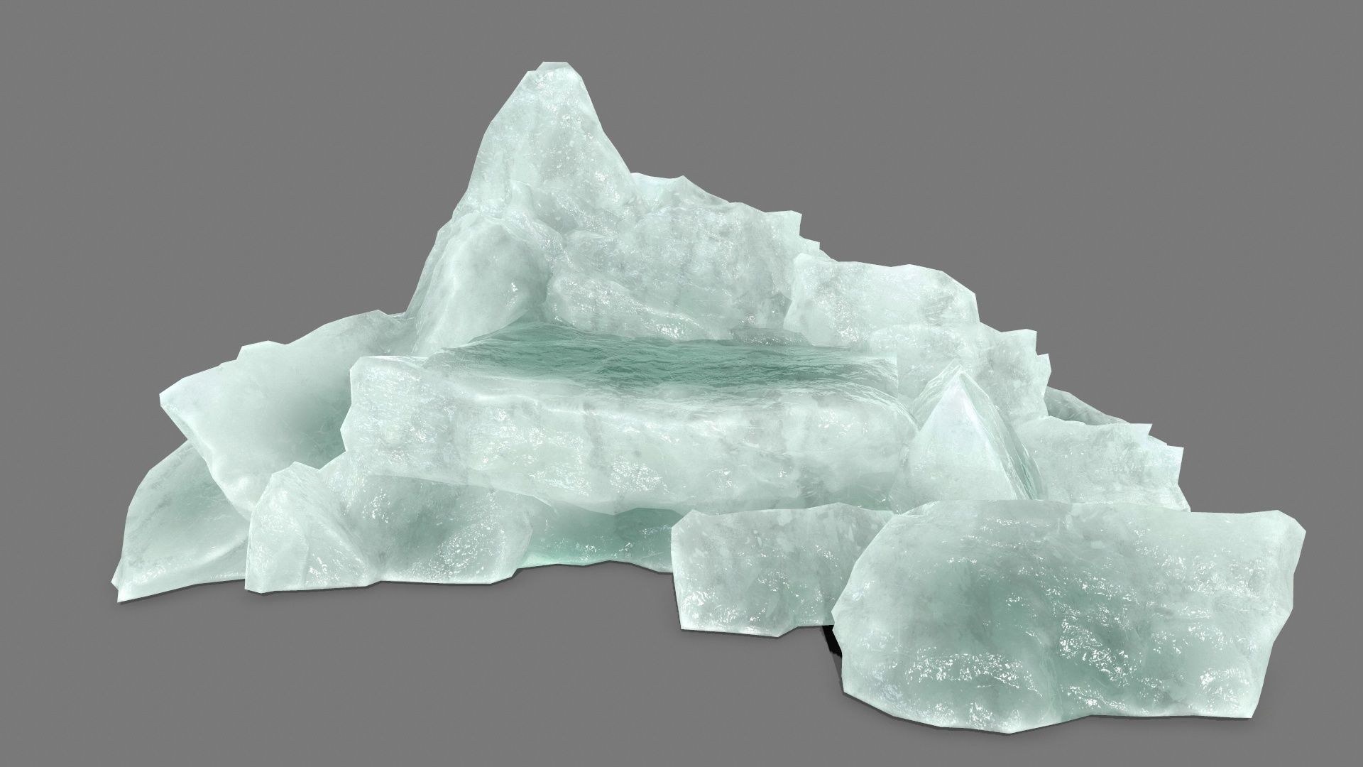 rocks mountain of water crystals Low-poly 3D model_11