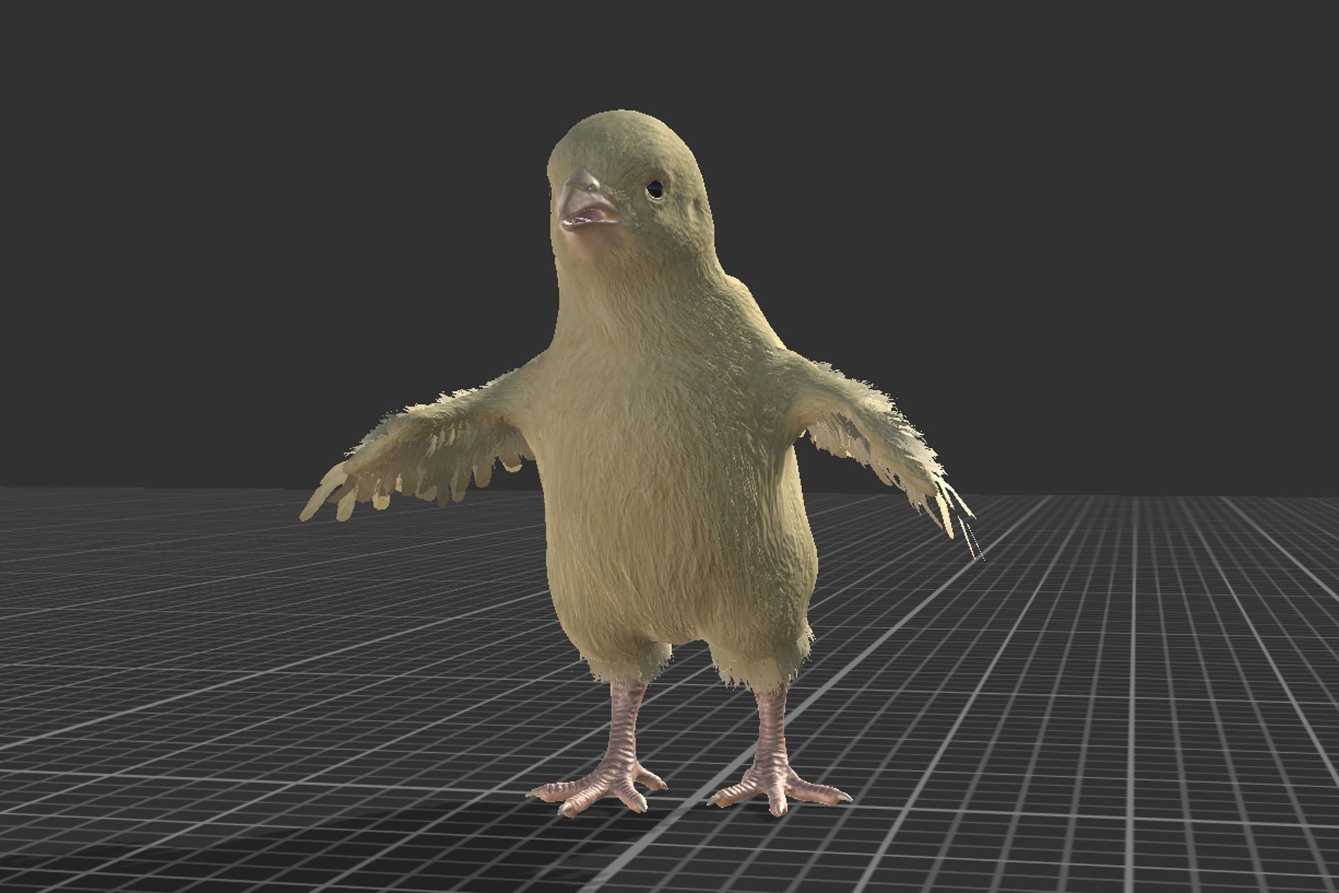 Chick Low-poly 3D model_6
