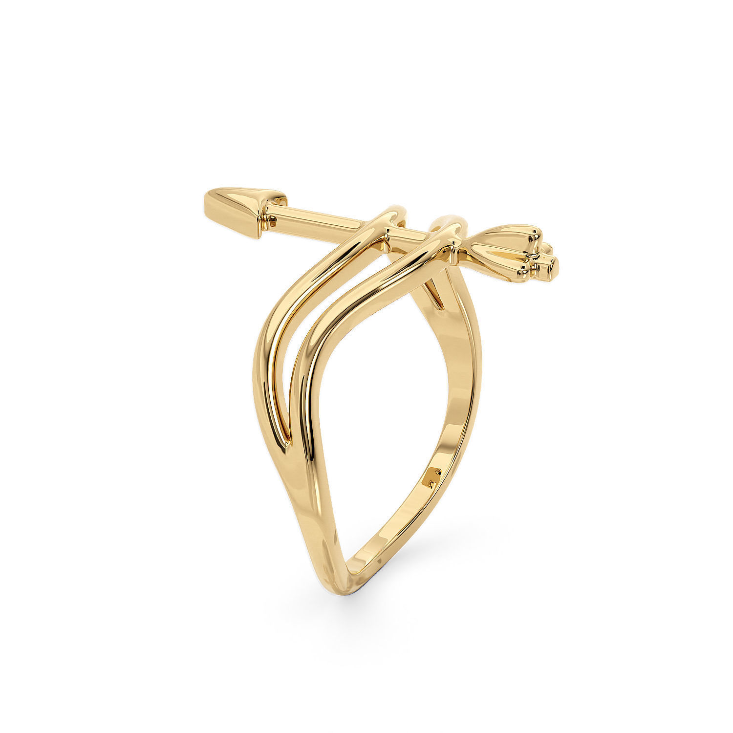 R 0193 Ring bow 3D print model_7