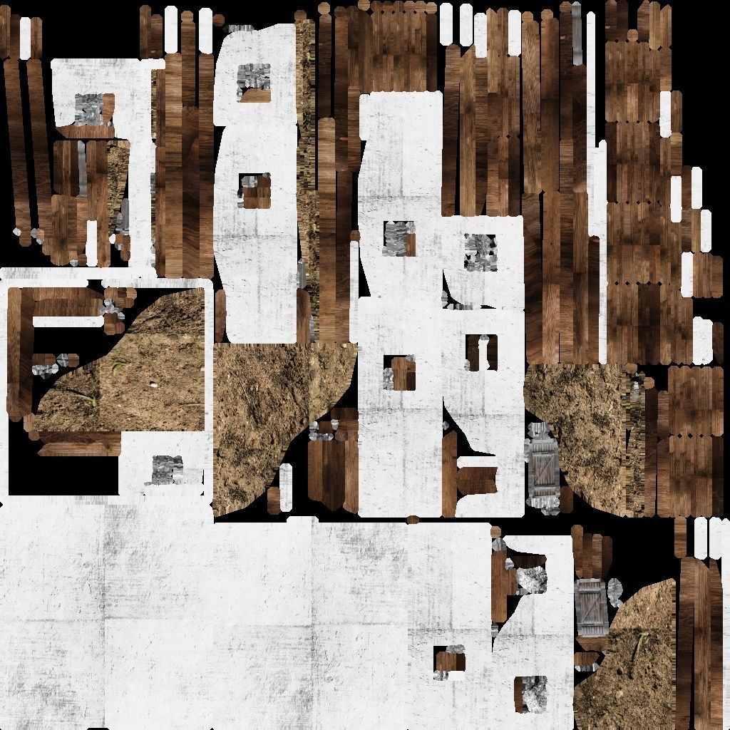 Destroyed house building  Low-poly 3D model_4