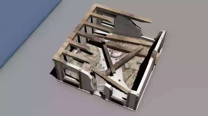 Destroyed house building 