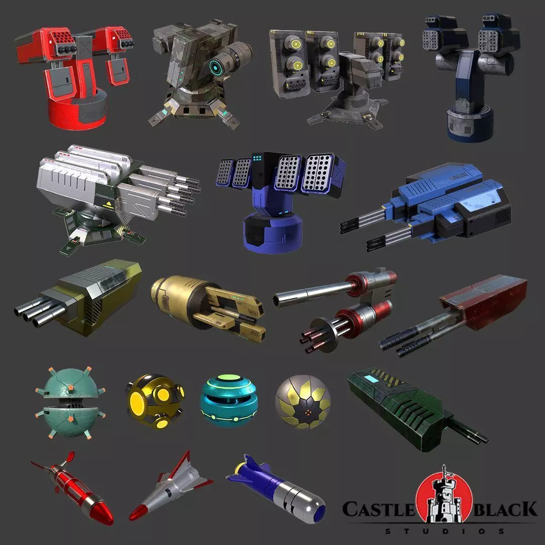 Si Fi assets pack Low-poly 3D model