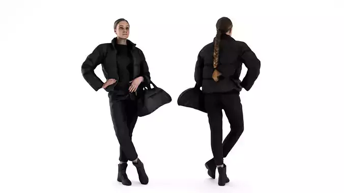 Woman in winter casual style 56