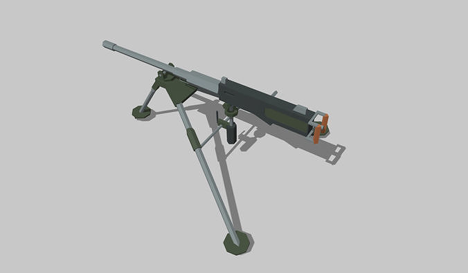 M2 Browning Free low-poly 3D model
