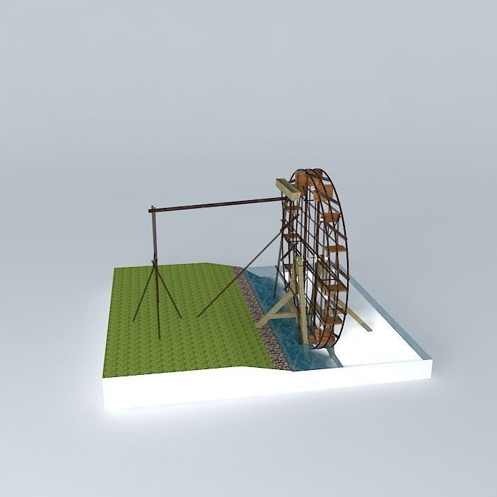 Sundanese bamboo waterwheel Free 3D model_2