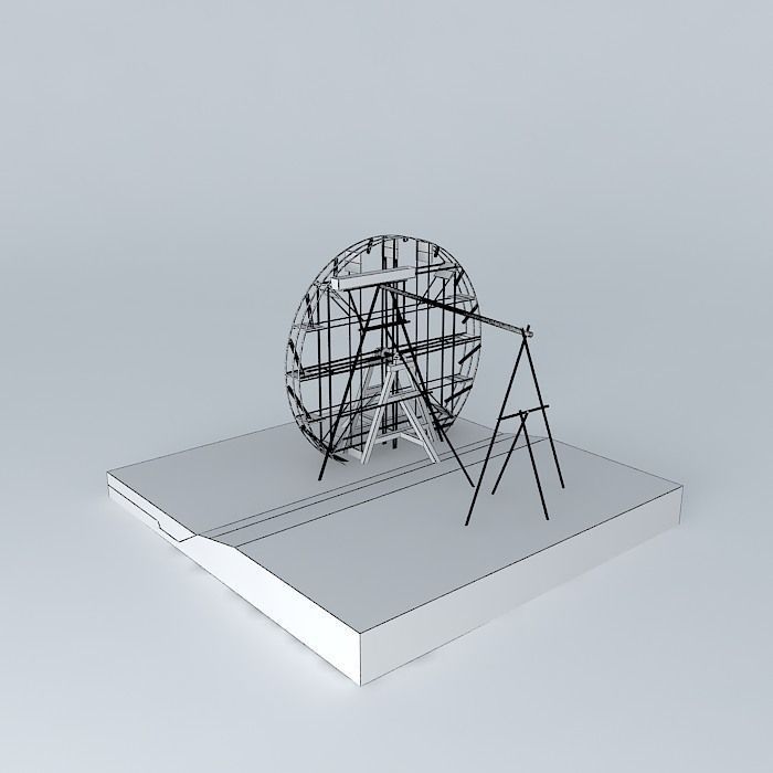 Sundanese bamboo waterwheel Free 3D model_3