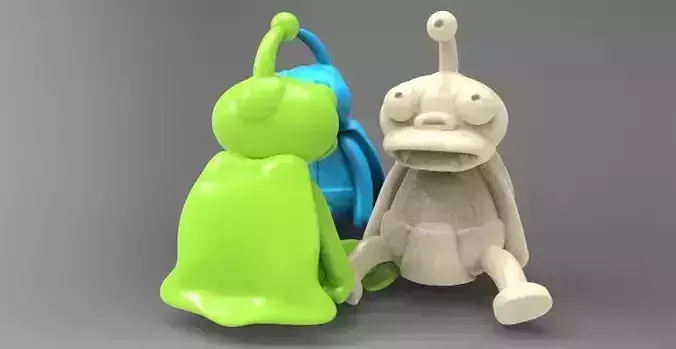 mordelon cartoon character wearing cape 3D model