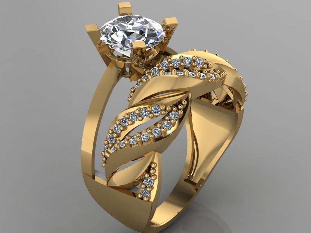 GC GOLD TW0145- Diamond ring  3D print model_2