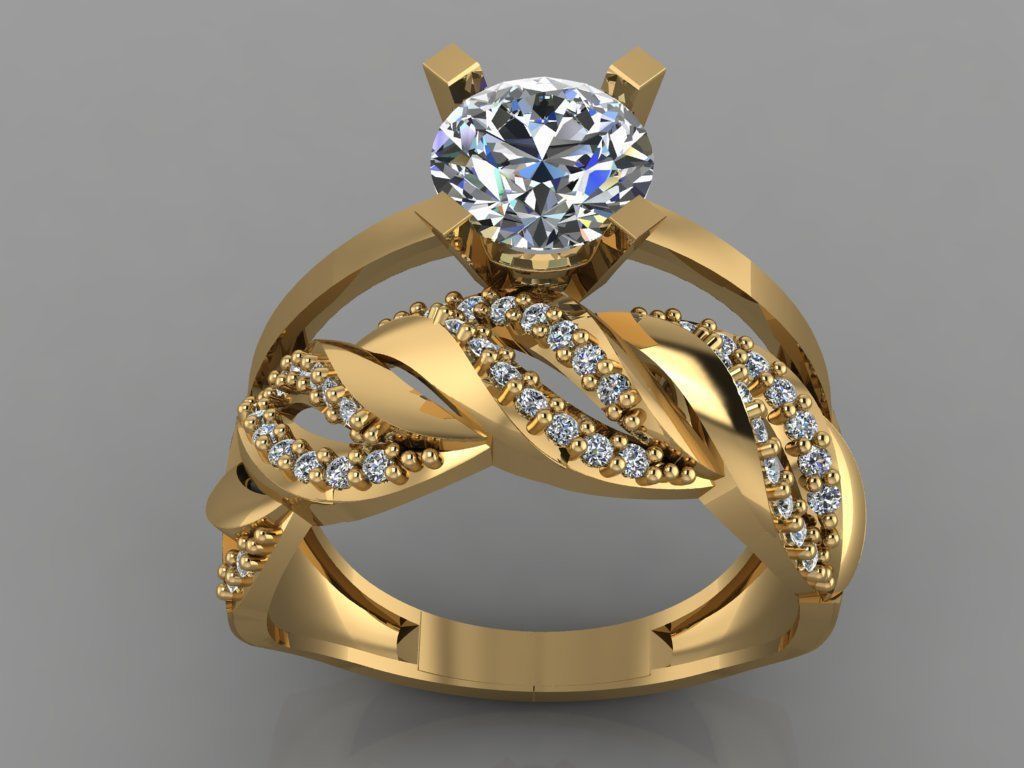 GC GOLD TW0145- Diamond ring  3D print model_3