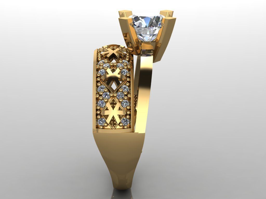 GC GOLD TW0146- Diamond ring  3D print model_3