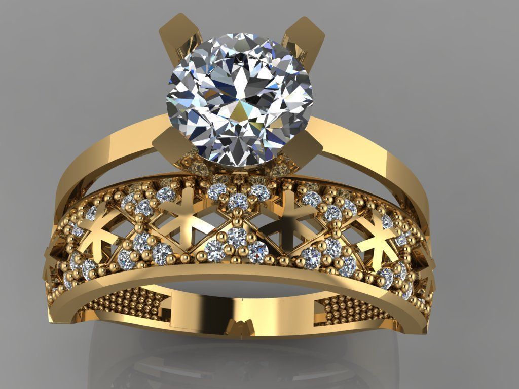 GC GOLD TW0146- Diamond ring  3D print model_4
