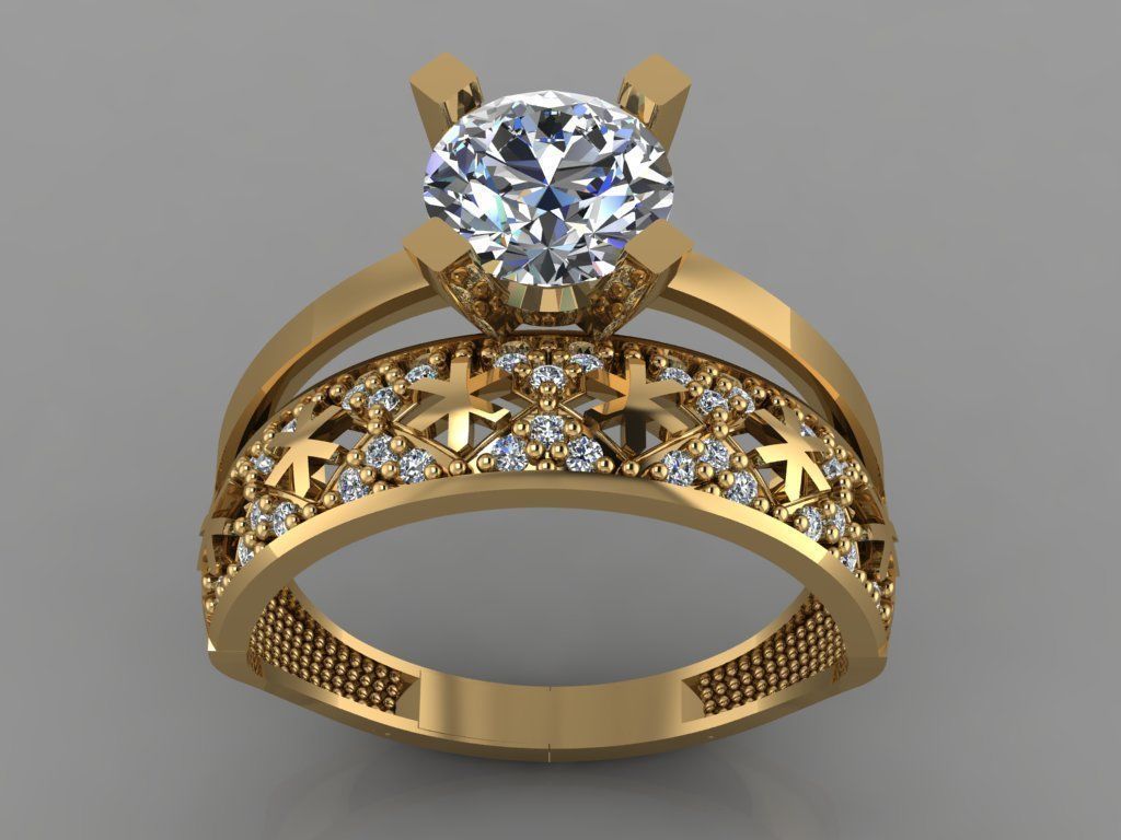 GC GOLD TW0146- Diamond ring  3D print model_1