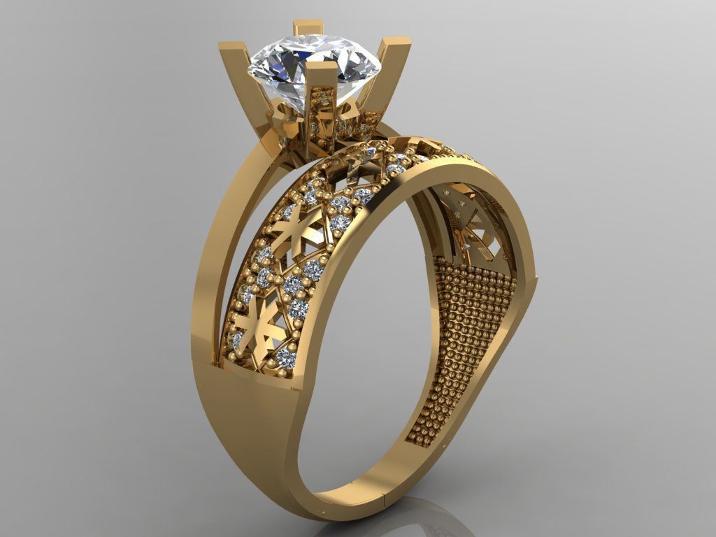 GC GOLD TW0146- Diamond ring  3D print model_2