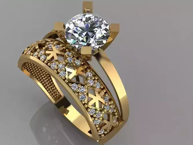 GC GOLD TW0146- Diamond ring  3D print model