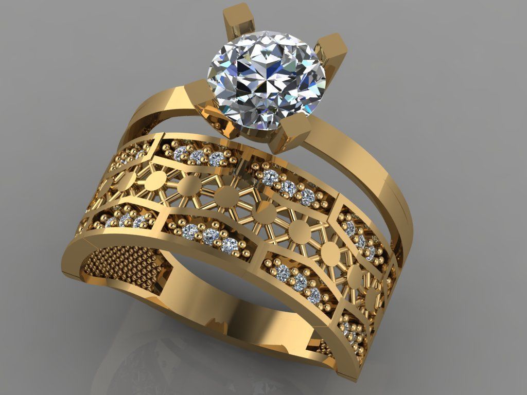 GC GOLD TW0147- Diamond ring  3D print model_1