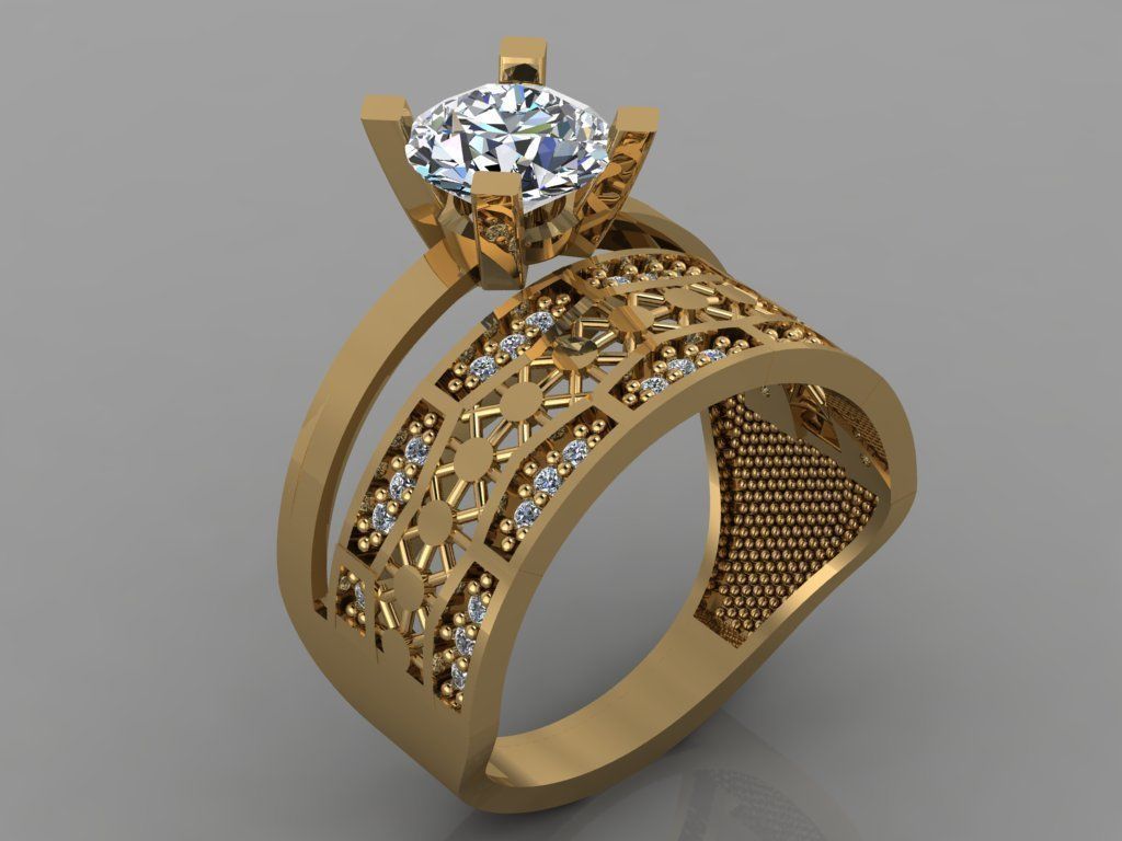 GC GOLD TW0147- Diamond ring  3D print model_3