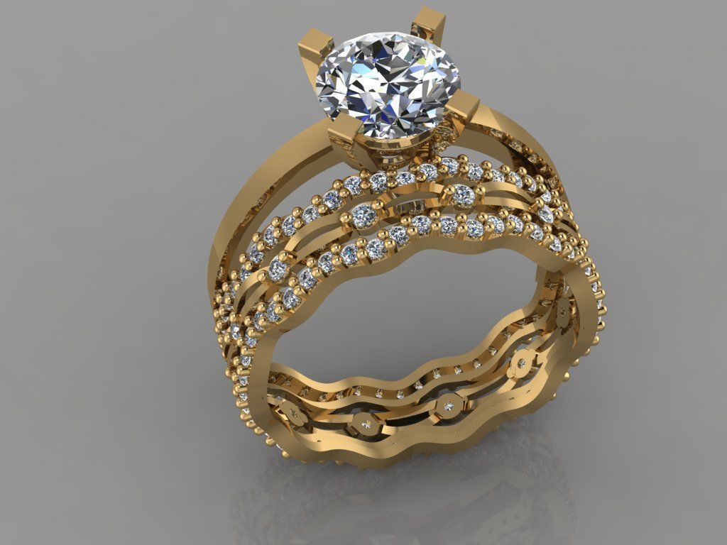 GC GOLD TW0149- Diamond ring  3D print model_3