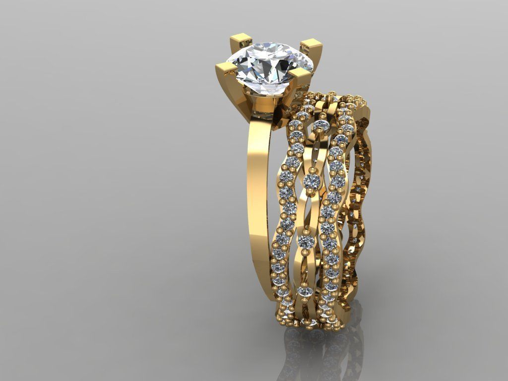 GC GOLD TW0149- Diamond ring  3D print model_2