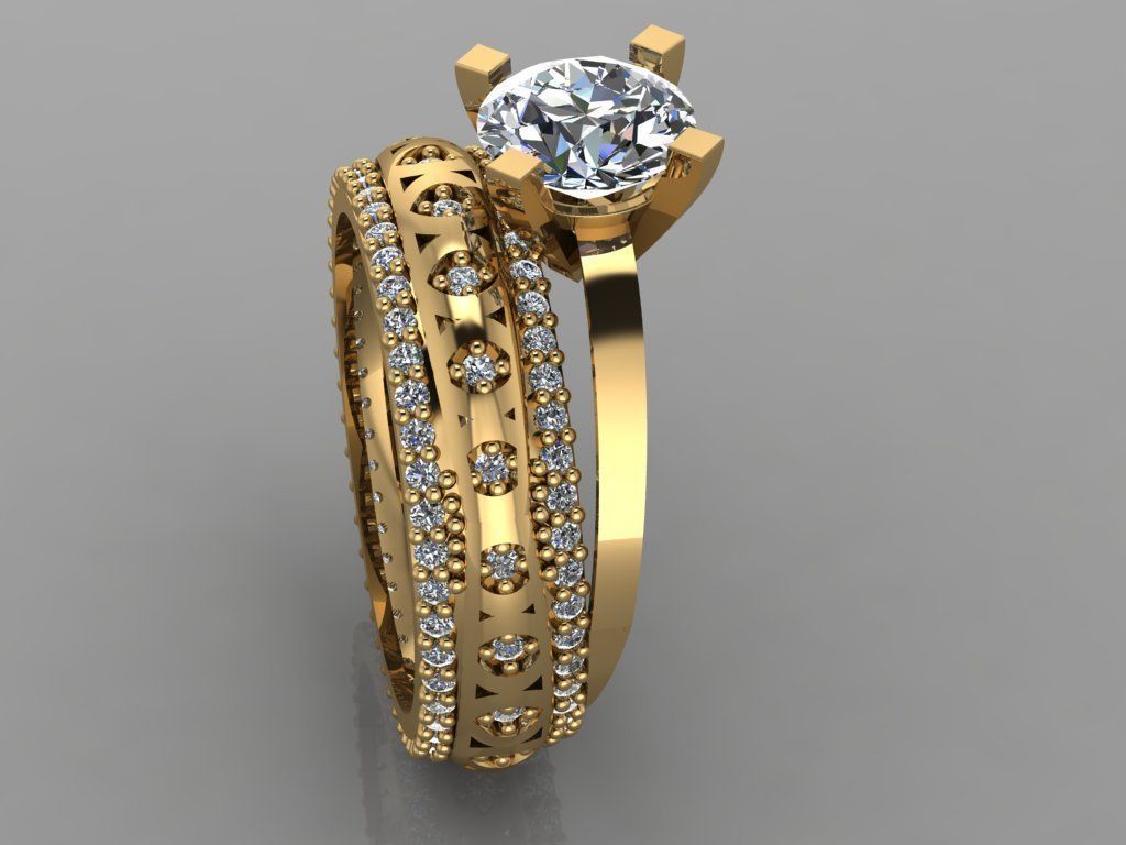 GC GOLD TW0150- Diamond ring  3D print model_1
