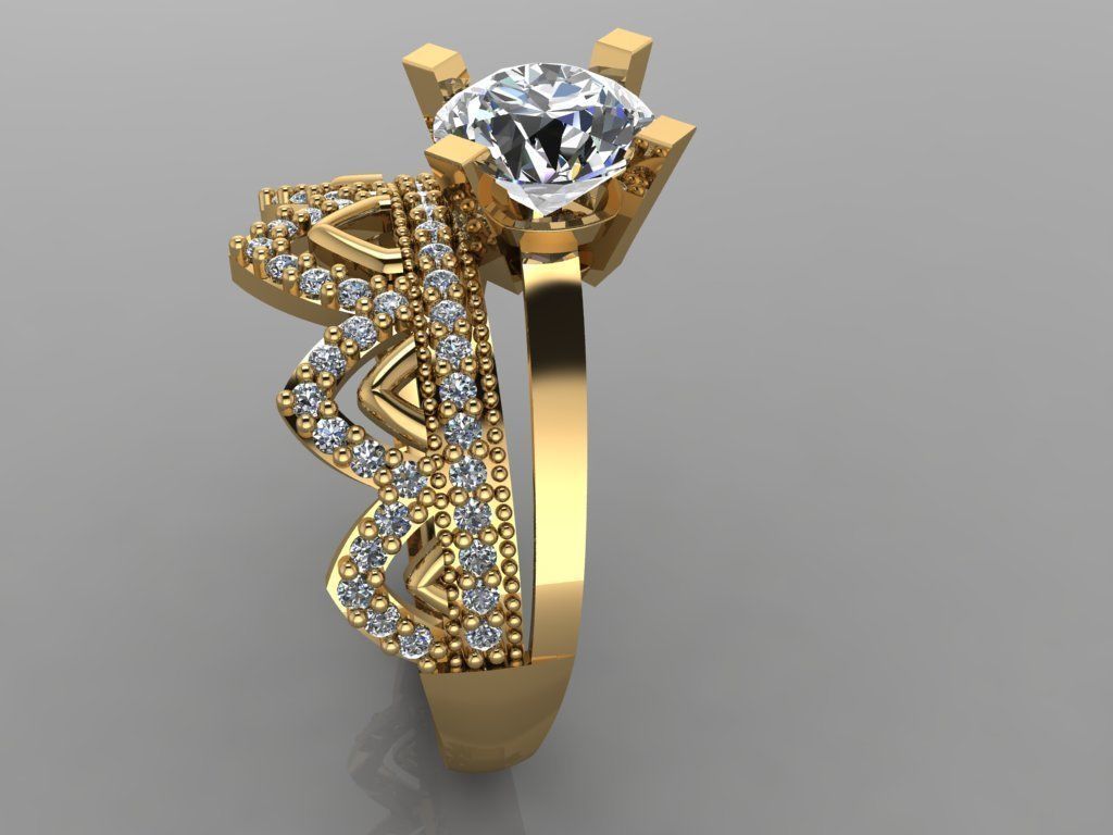 GC GOLD TW0151- Diamond ring  3D print model_1