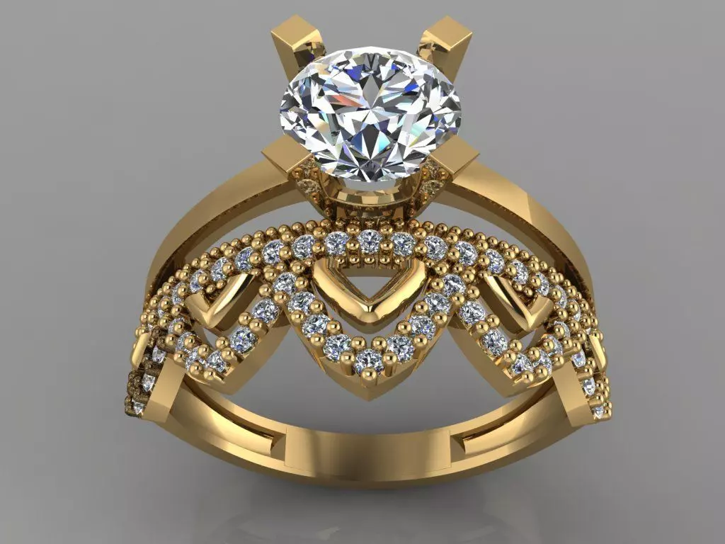 GC GOLD TW0151- Diamond ring  3D print model_0