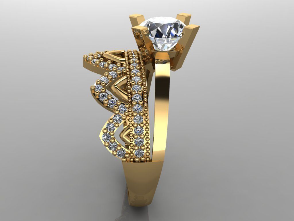 GC GOLD TW0151- Diamond ring  3D print model_3