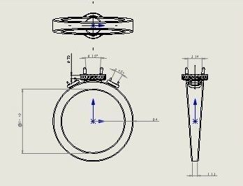 Ring 14 mm size 3D print model_2