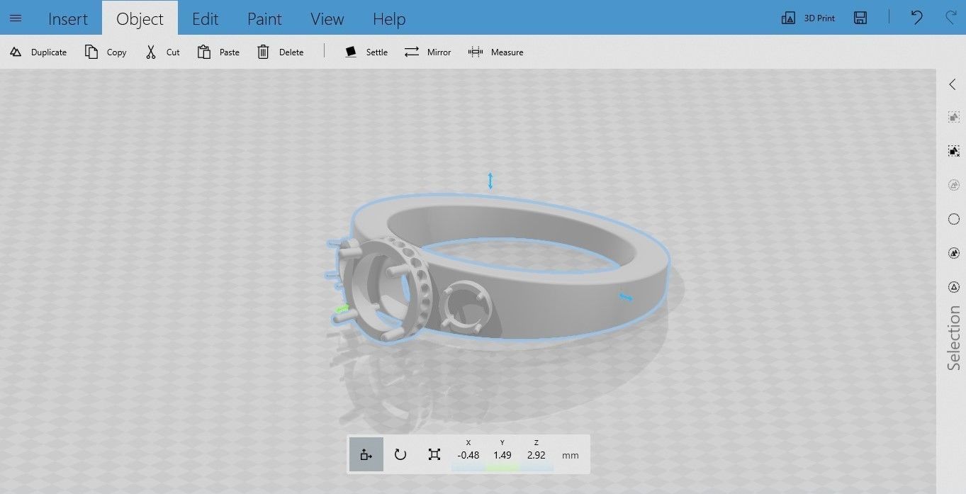 Ring 14 mm size 3D print model_5