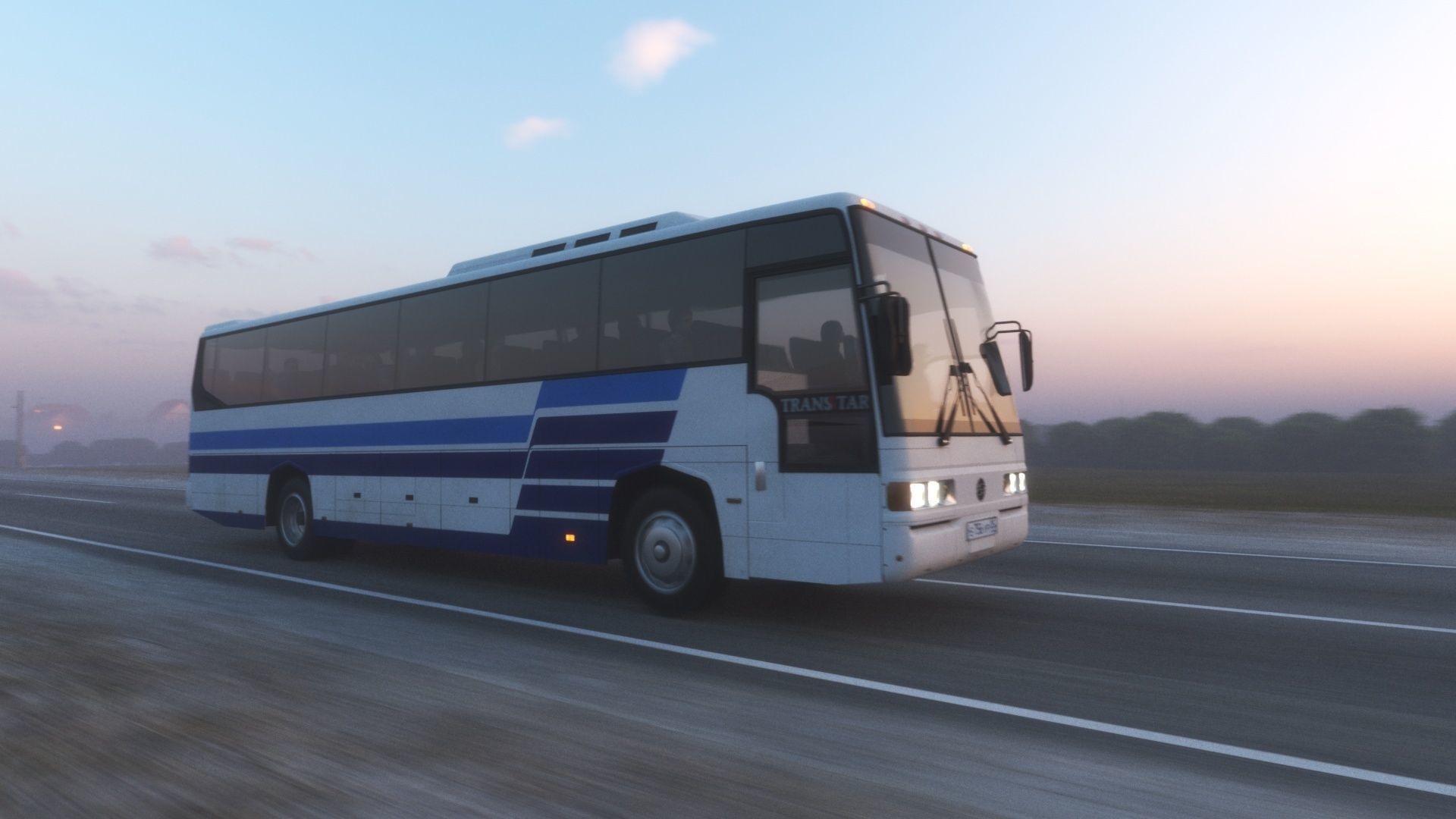 SsangYong Transtar Bus Low-poly 3D model_8