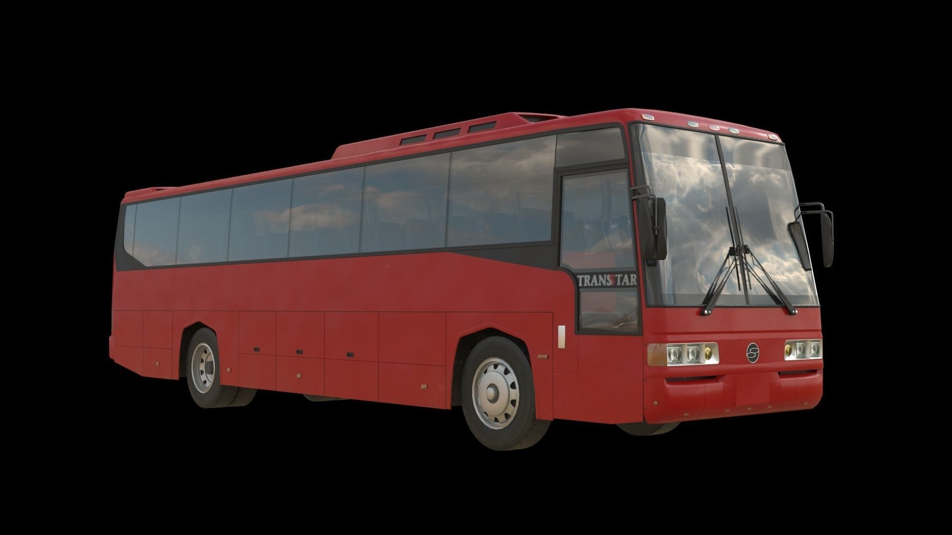 SsangYong Transtar Bus Low-poly 3D model_2