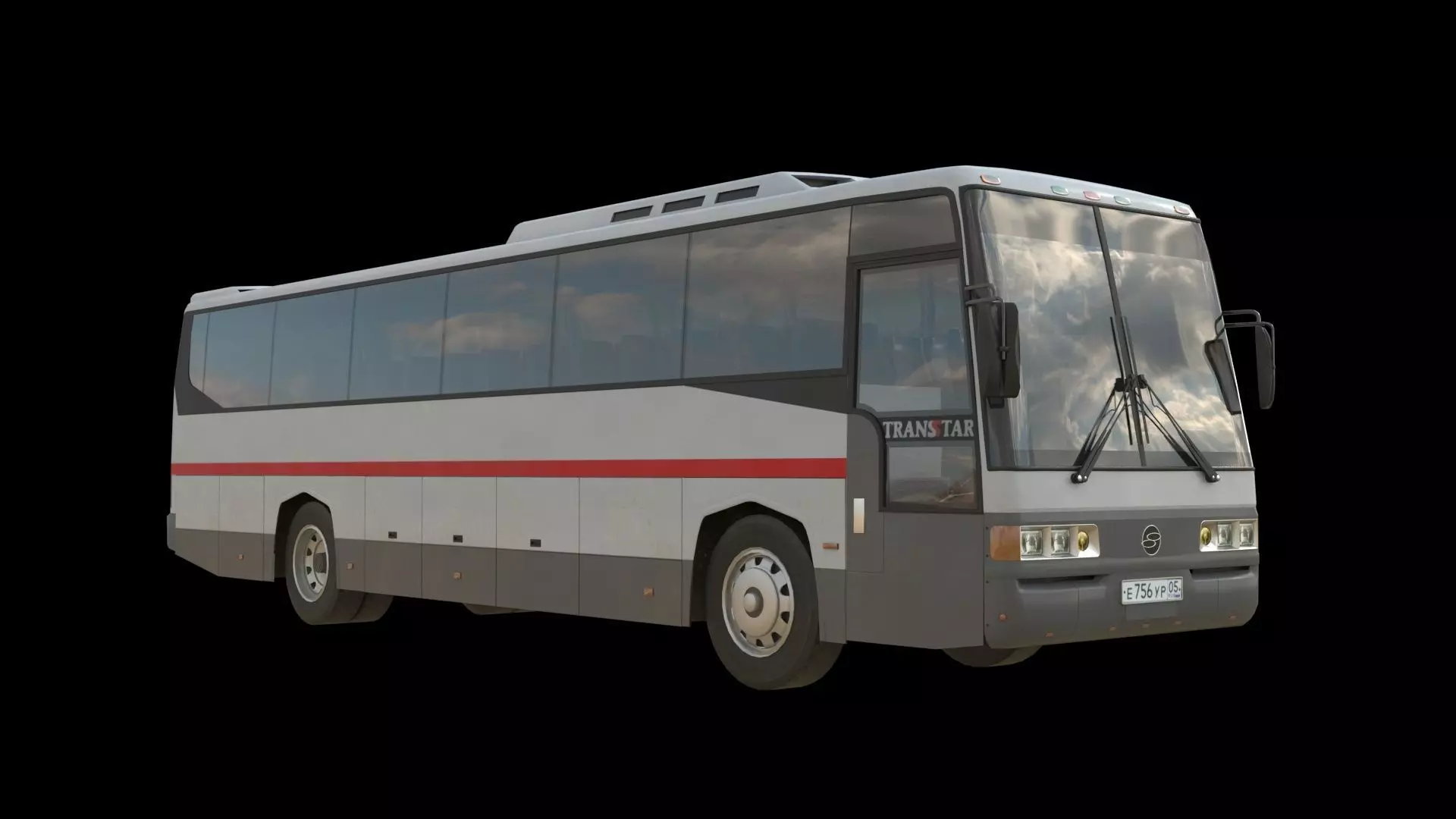 SsangYong Transtar Bus Low-poly 3D model_0