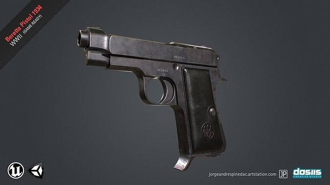 Beretta Pistol 1934 - Game Ready Low-poly 3D model