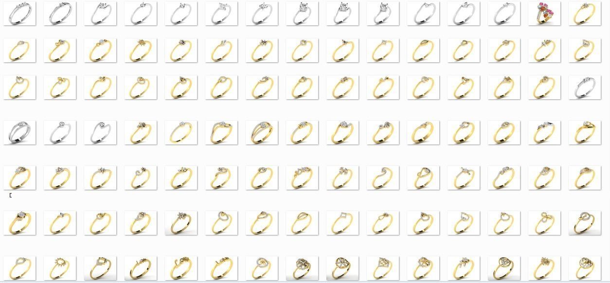 600 Women Ring Bulk Collection 3dm 1 render  3D print model_1
