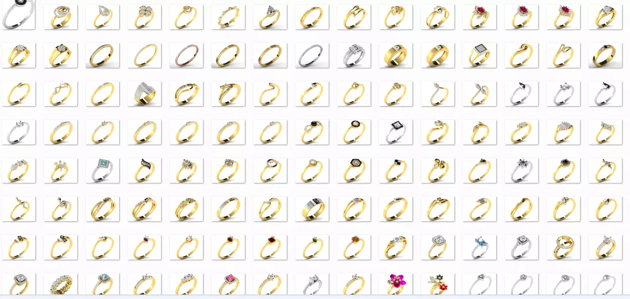 600 Women Ring Bulk Collection 3dm 1 render  3D print model_0