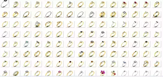600 Women Ring Bulk Collection 3dm 1 render  3D print model