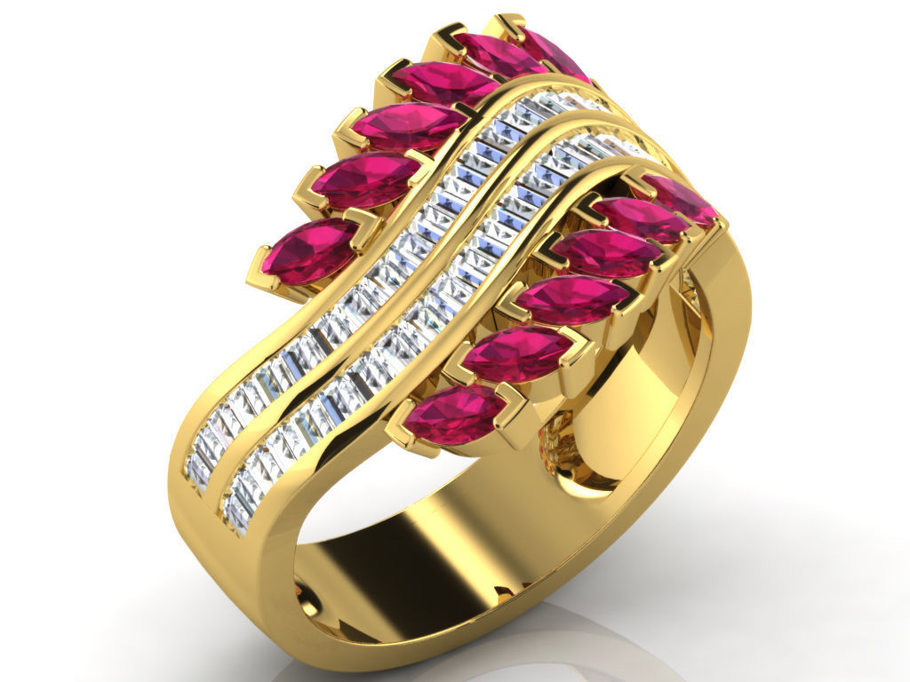 600 Women Ring Bulk Collection 3dm 1 render  3D print model_144
