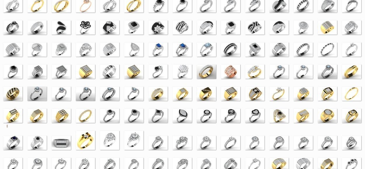 600 Women Ring Bulk Collection 3dm 1 render  3D print model_4