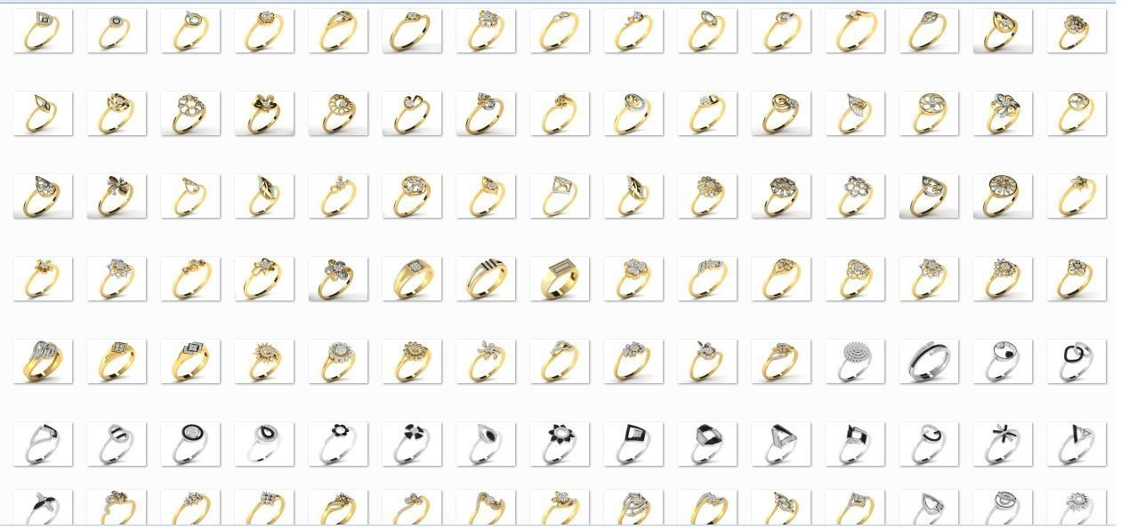 600 Women Ring Bulk Collection 3dm 1 render  3D print model_3