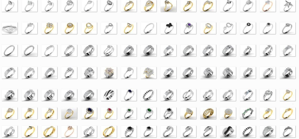 600 Women Ring Bulk Collection 3dm 1 render  3D print model_2