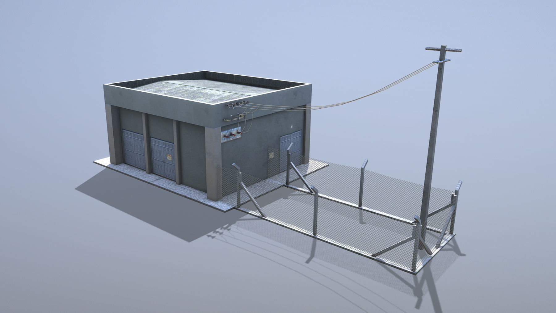 MilitaryBase PortoVelho PowerStation Low-poly 3D model_3