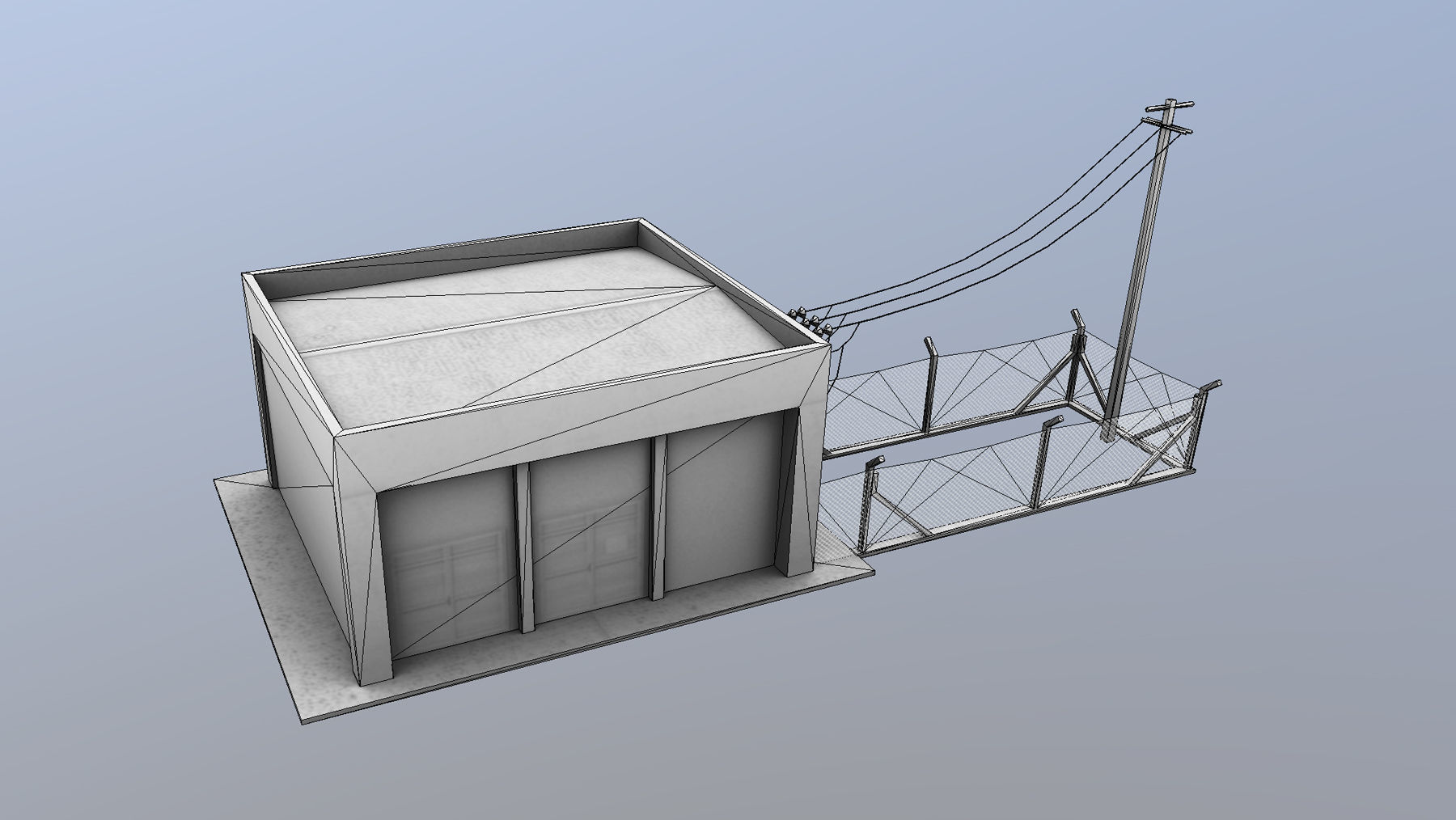 MilitaryBase PortoVelho PowerStation Low-poly 3D model_12