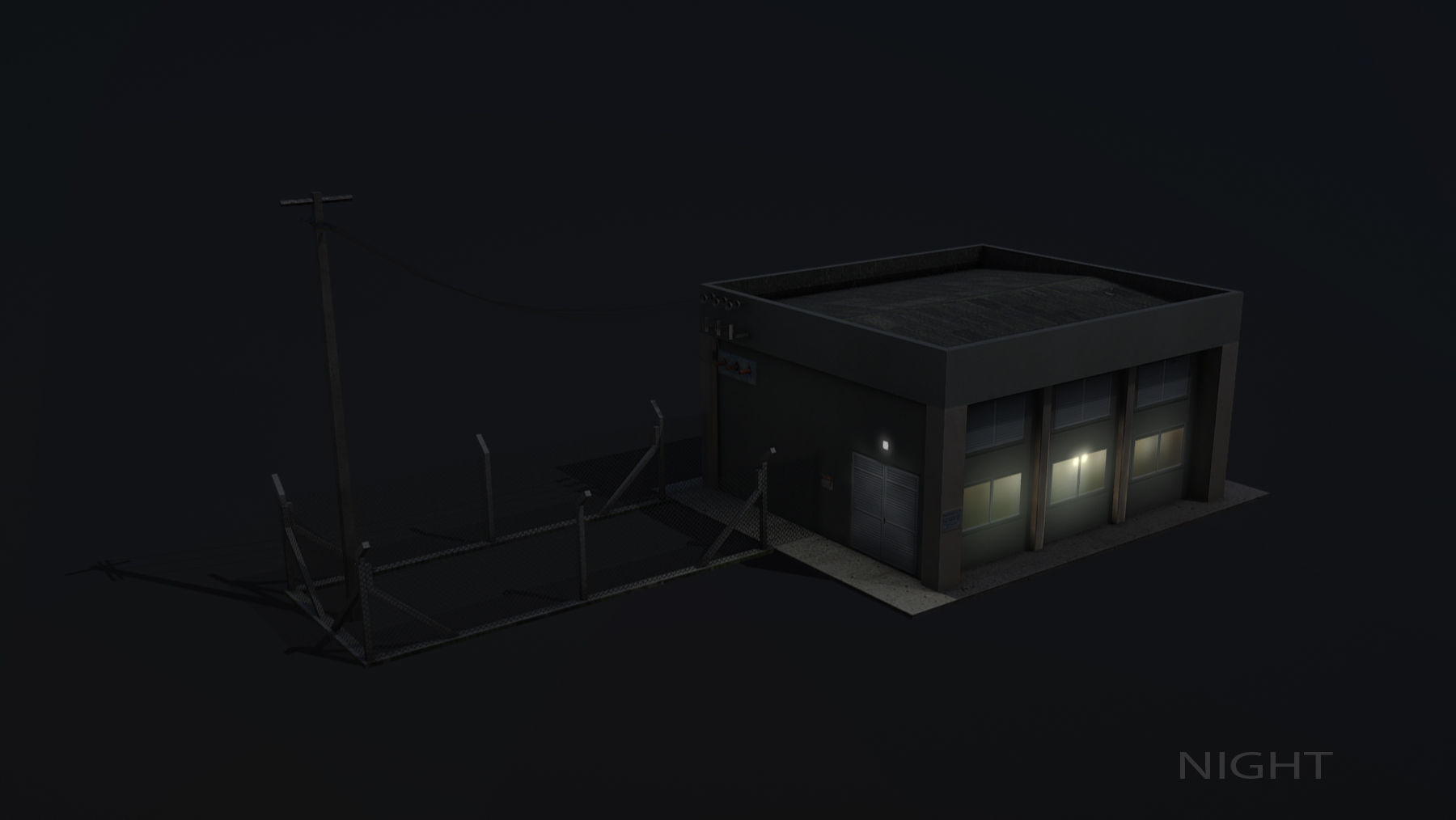 MilitaryBase PortoVelho PowerStation Low-poly 3D model_13